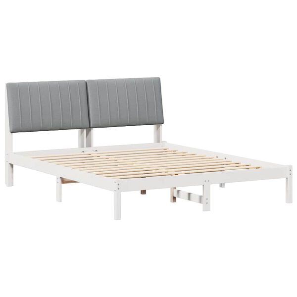 vidaXL S&auml;ngram med huvudgavel Vit 150 x 200 cm Massiv furu