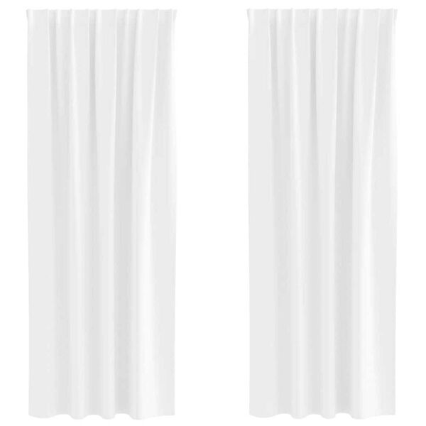 vidaXL M&ouml;rkl&auml;ggningsgardiner med Ringar 2 pcs Ren Vit 245 x 140 cm