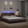 vidaXL Bed Frame "Viana" with LED without Mattress Brown 180x200 cm