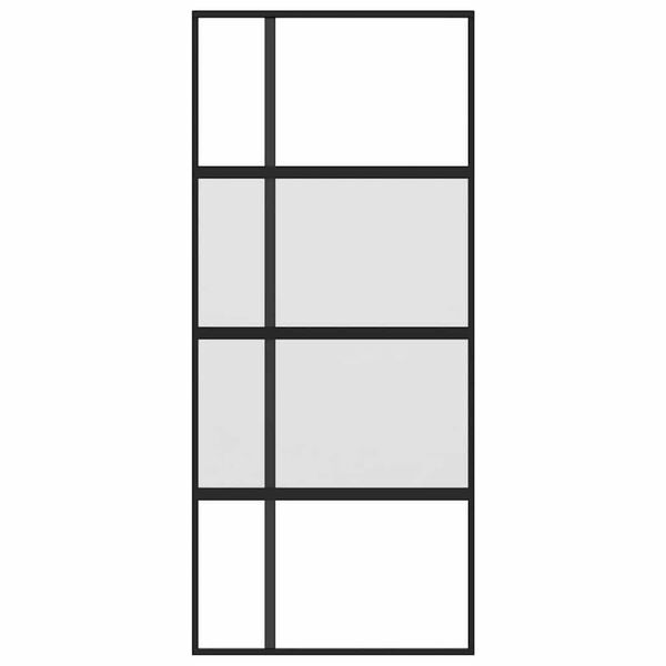 vidaXL Skjutd&ouml;rr svart 90x205 cm h&auml;rdat glas och aluminium