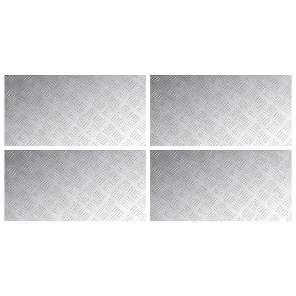 vidaXL Trappsteg Rektangul&auml;r 4 pcs Silver 80 x 40 cm Aluminium