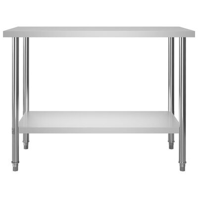 vidaXL Arbetsbord 120x60x85 cm rostfritt stål