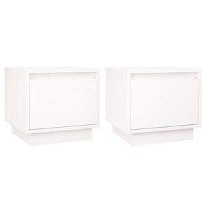 vidaXL S&auml;ngbord 2 st vit 35x34x32 cm massiv furu