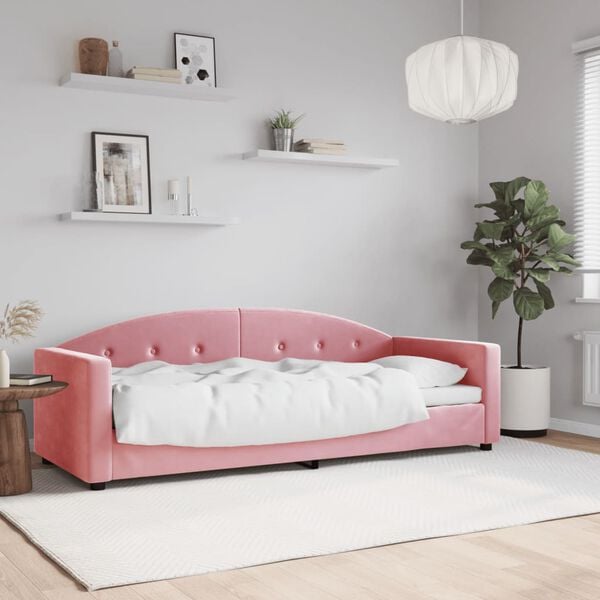 vidaXL Dagb&auml;dd rosa 80x200 cm sammet