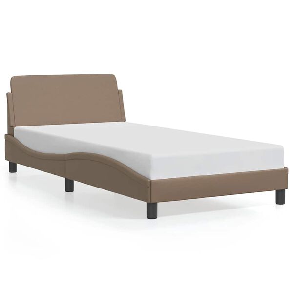 vidaXL Bed Frame "Dover" Cappuccino 100x200 cm Faux Leather