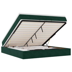 vidaXL Ottoman s&auml;ngram med madrass m&ouml;rkgr&ouml;n 160x200 cm sammet