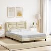 vidaXL Bed Frame without Mattress "Hvar" Cream 120x200 cm Fabric