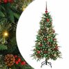 vidaXL Plast Hingad Julgran med 150 LED-lampor Gr&ouml;n 150 cm PE och PVC