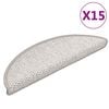 vidaXL Trappstegsmattor sj&auml;lvh&auml;ftande sisal 15 st 56x17x3 cm gr&aring;vit