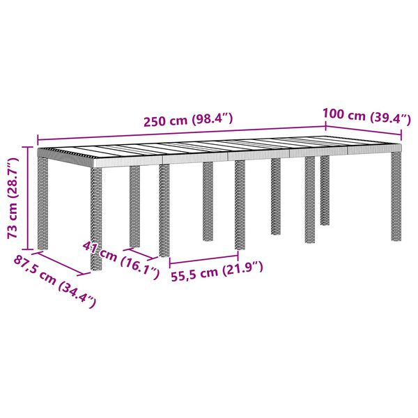 vidaXL Tr&auml;dg&aring;rdsm&ouml;belset 9 pcs Brun Polt rotting