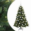 vidaXL Konstgjord julgran med julkulor 120 cm 150 LED-lampor Varmvit