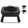 ProGarden Eldstad med grill fyrkantig 62x62x43,5 cm svart
