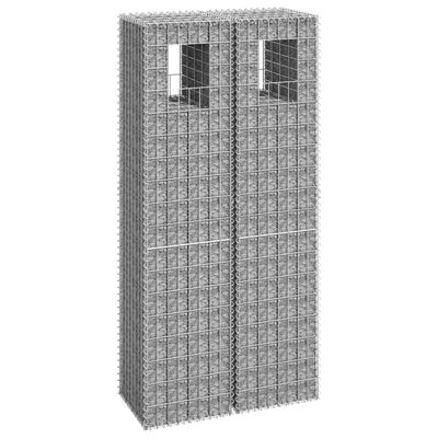 vidaXL Gabionkorgar 2 st stolpformade 40x40x180 cm järn