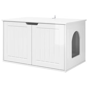 vidaXL Katt hus Glansig Vit 85 x 55 x 50,5 cm Konstruerat tr&auml;