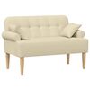 vidaXL Loveseat med knapprapport Gr&auml;ddvit 120 x 65 x 79 cm Tyg