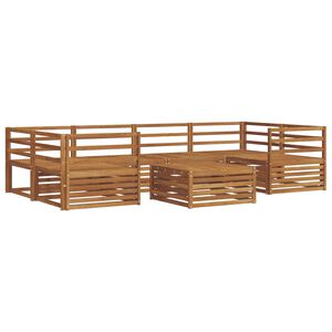 vidaXL Utomhussoffset 7 pcs Naturf&auml;rg Massivt Akaciatr&auml;