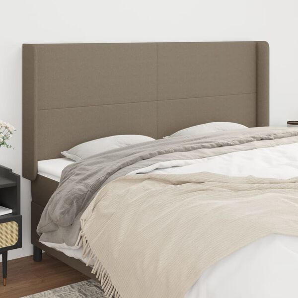 vidaXL S&auml;nggavel med kanter taupe 203x16x118/128 cm tyg