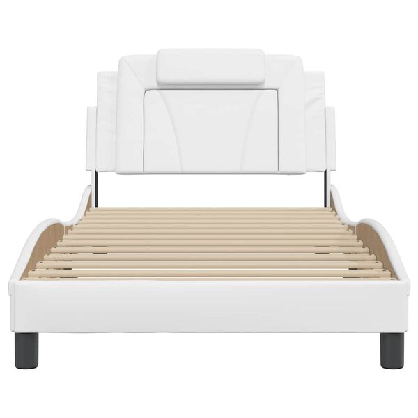 vidaXL Bed Frame "Viana" without Mattress White 100x200 cm Faux Leather