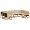 vidaXL Utomhussoffset 9 st Vit och Beige