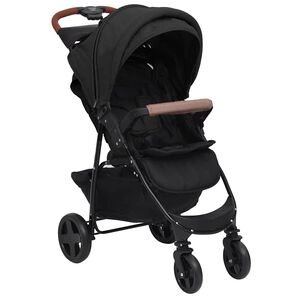 vidaXL Barnvagn 2-i-1 antracit st&aring;l