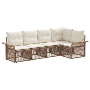 vidaXL Tr&auml;dg&aring;rdsoffset 5 st Beige konstrotting