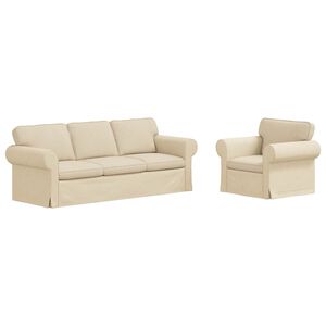 vidaXL Soffa 2 pcs Kr&auml;m