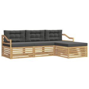 vidaXL Utomhussoffset 4 st Vit och antracit Polyester