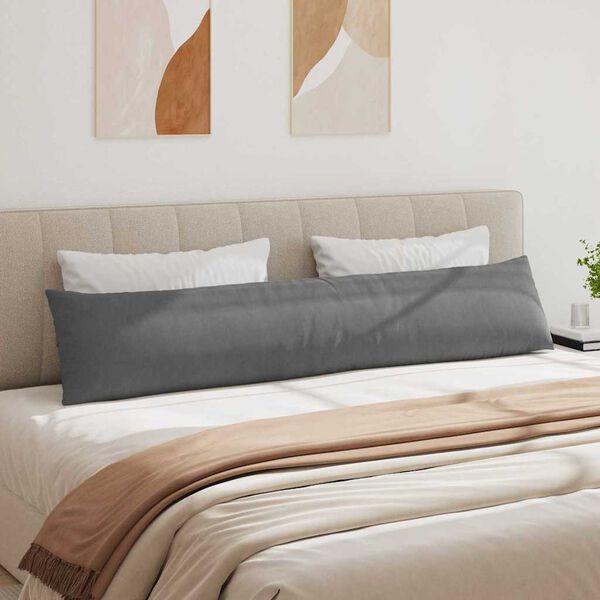 vidaXL Sofakuddar 2 pcs M&ouml;rkgr&aring; 200 x 40 cm tyg