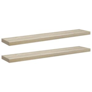 vidaXL Sv&auml;vande v&auml;gghyllor 2 st ek 120x23,5x3,8 cm MDF