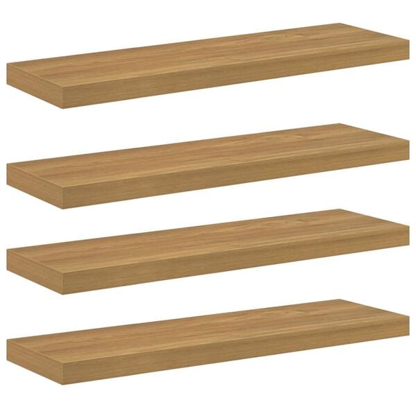 vidaXL V&auml;gg hylla 4 pcs Brun 80 x 23,5 x 4 cm Konstruerat tr&auml;