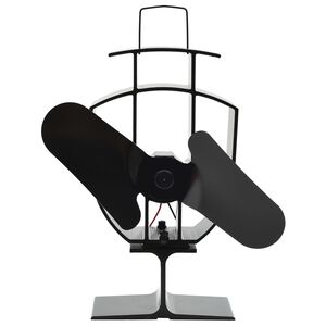vidaXL Kaminfl&auml;kt 2 blad svart