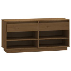 vidaXL Skosk&aring;p honungsbrun 110x34x52 cm massiv furu
