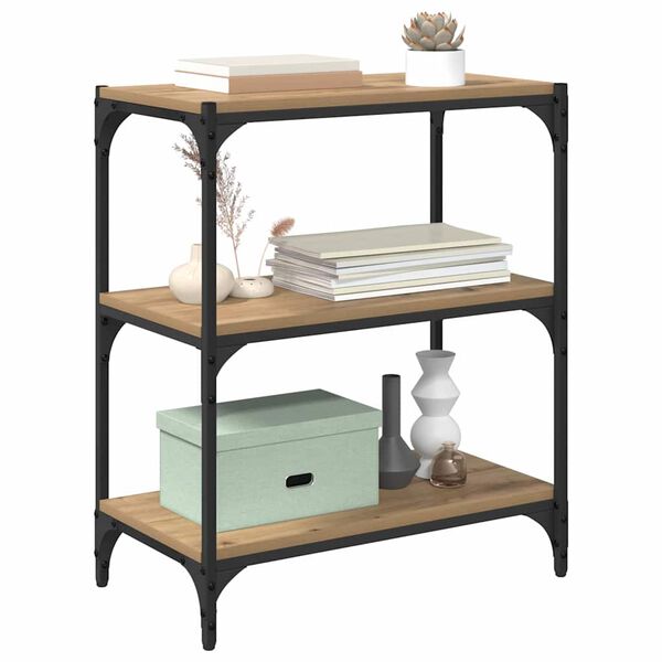 vidaXL Boksk&aring;p artisan ek 60 x 33 x 70,5 cm Konstruerat tr&auml; och j&auml;rn