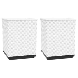 vidaXL Odlingsl&aring;dor 2 st vit 30x30x37 cm polypropylen