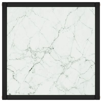 vidaXL Soffbord med vitt marmorglas 40x40x50 cm
