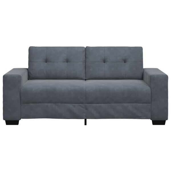 vidaXL Loveseat soffa m&ouml;rkgr&aring; 180x77x82 cm sammet