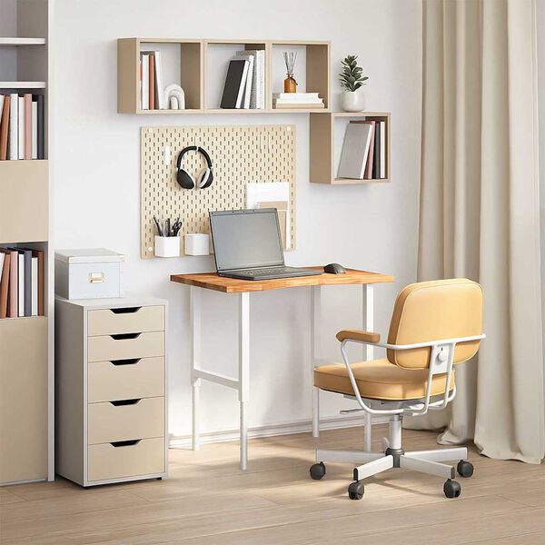 vidaXL Bordsskiva ljusbrun 80x60x2,5 cm massiv ek rektangul&auml;r