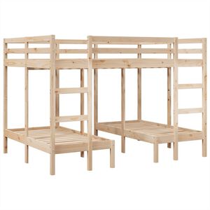 vidaXL V&aring;ningss&auml;ng 3 platser 140x200/70x140 cm massiv furu