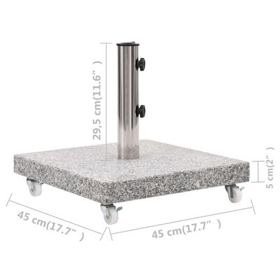 vidaXL Parasollfot granit 30 kg fyrkantig grå