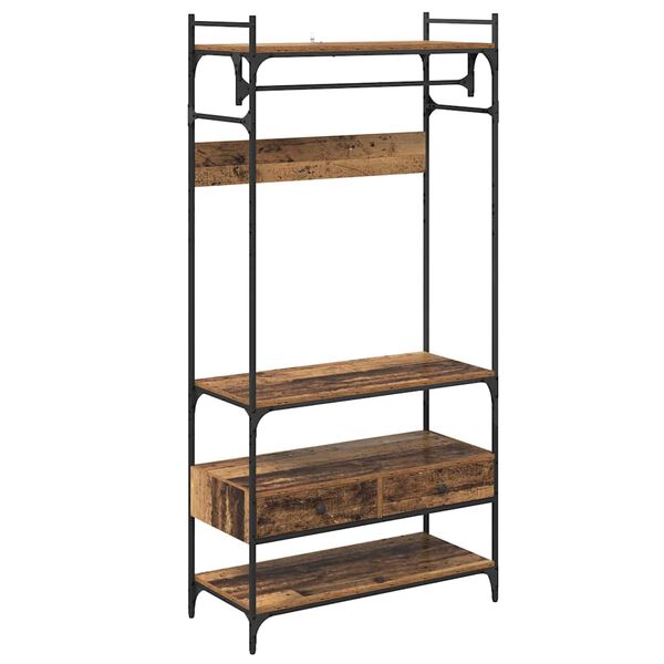 vidaXL Garderob Gammalt trä 89 x 39 x 184.5 cm Konstruerat trä