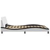 vidaXL Bed Frame "Dover" White&Black 140x190 cm Faux Leather
