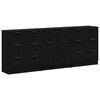 vidaXL Sideboard 3 st Svart Ek 181 x 30 x 70 cm Konstruerat tr&auml;