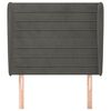 vidaXL Sänggavel med kanter mörkgrå 83x23x118/128 cm sammet
