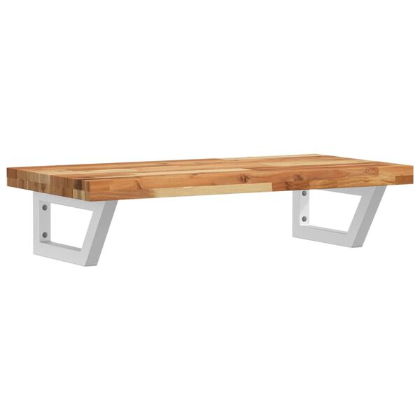 vidaXL V&auml;ggmonterad handfatshylla st&aring;l och massivt akaciatr&auml;