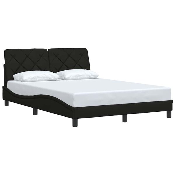 vidaXL Bed Frame without Mattress Black 120x200 cm Fabric