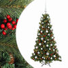 vidaXL Konstgjord julgran med julkulor 150 cm 150 LED-lampor Varmvit