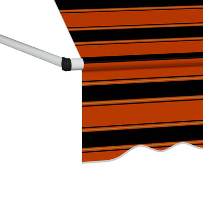 vidaXL Markis manuellt infällbar 400 cm orange och brun