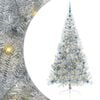 vidaXL Konstgjord F&ouml;rbelyst Julgran Silver 210 cm PET