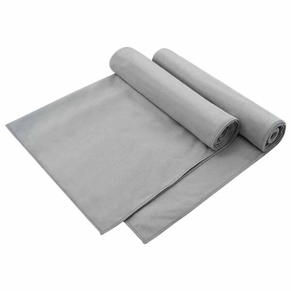 vidaXL Utomhus Stols Handdukar 2 pcs M&ouml;rkgr&aring; 130 x 60 cm