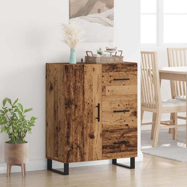 vidaXL Sideboard med l&aring;da Gammalt tr&auml; 69,5 x 34 x 90 cm